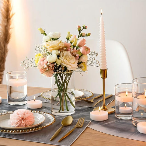 TBWIND glass cylinder vase with flowers showcasing modern home decor versatility