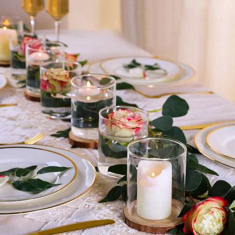 TBWIND glass vase set enhances dining table decor with simple clarity