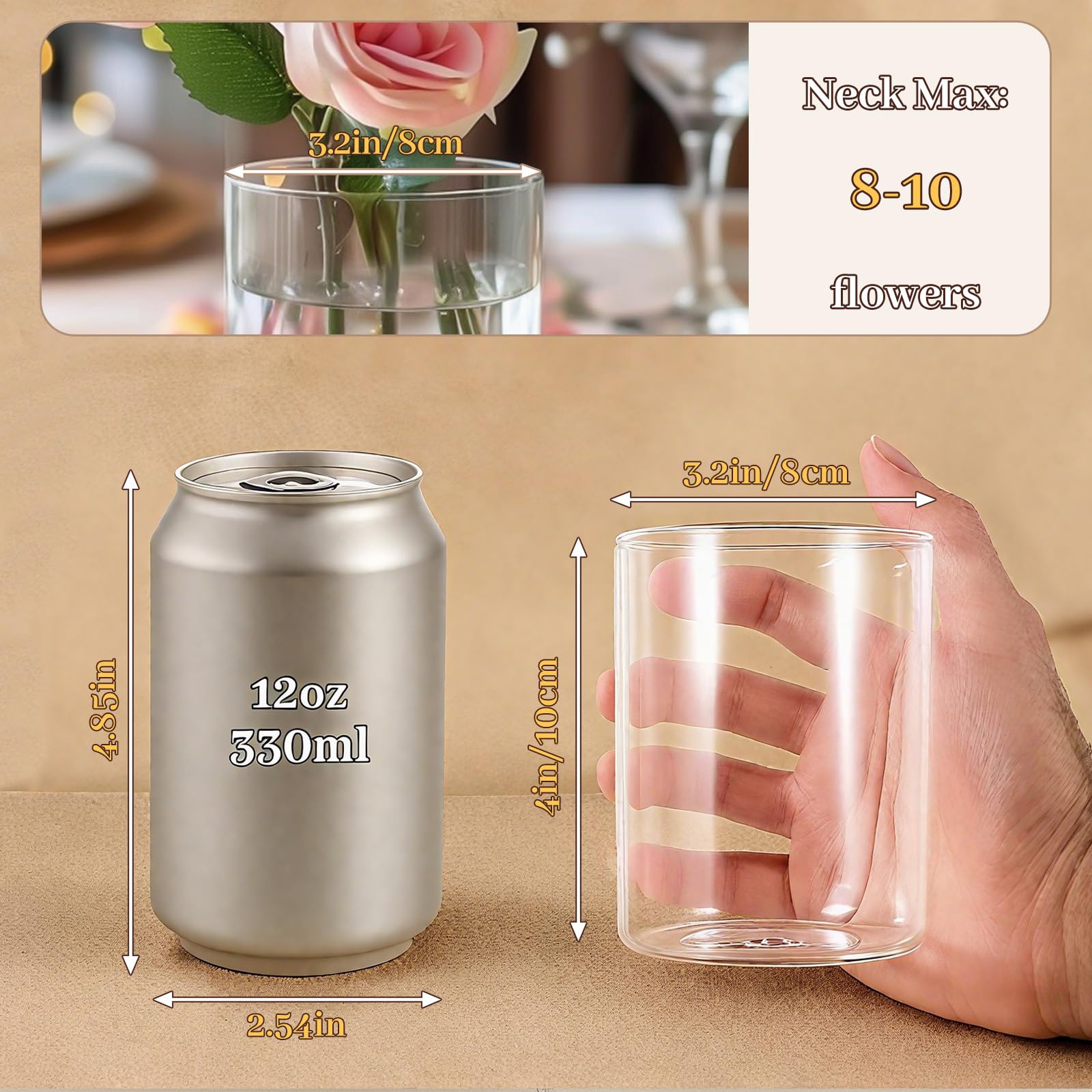 TBWIND hurricane glass vase for weddings adds understated elegance