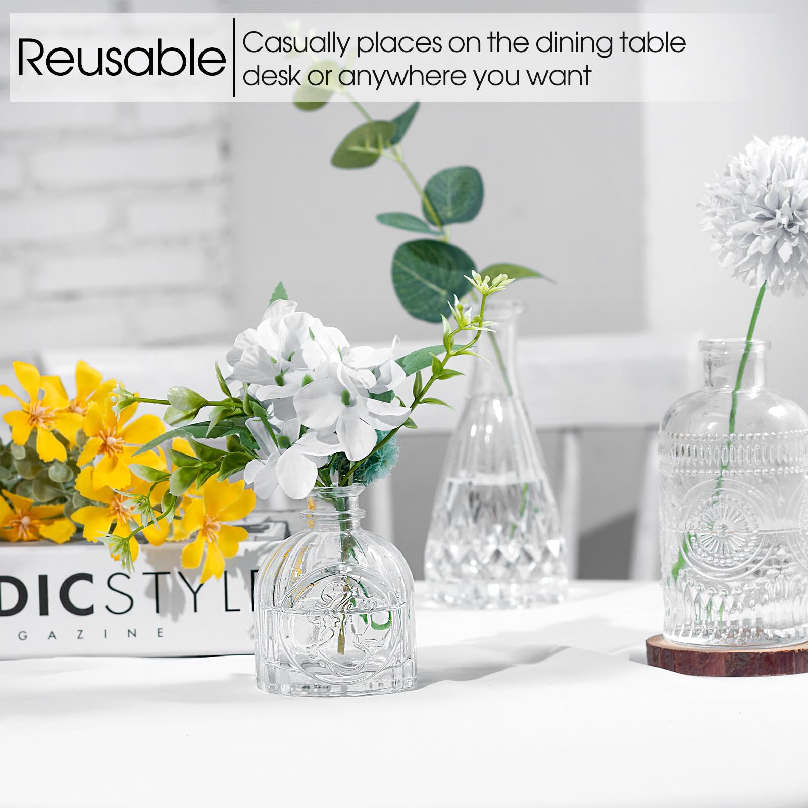 TBWIND mini vases for wedding decor and creative table setups