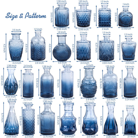 TBWIND thick glass blue bud vase reflecting light for stylish home decor.