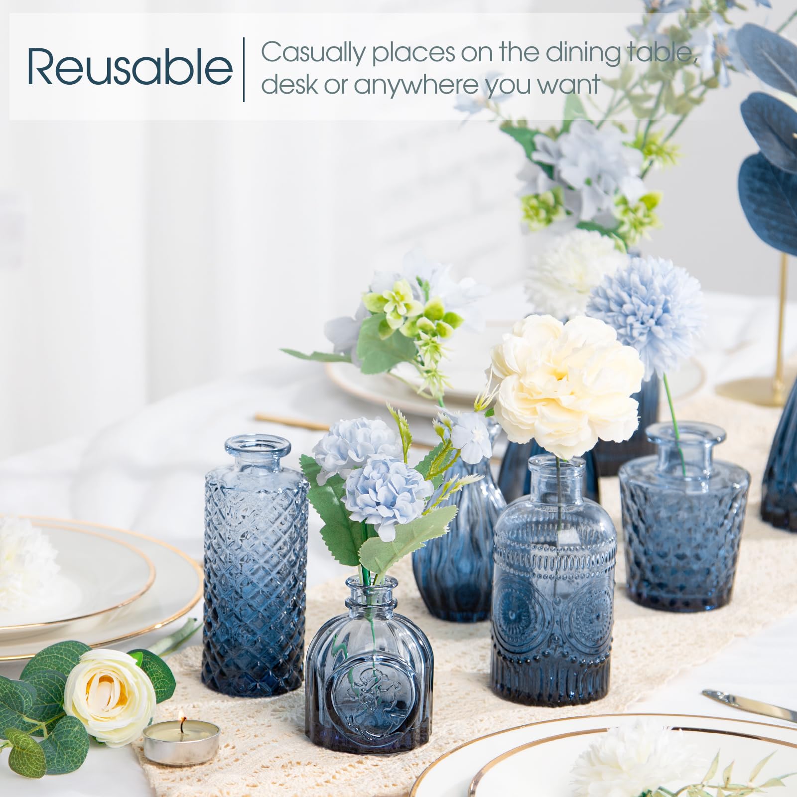 TBWIND thick glass bud vase is durable and light-catching