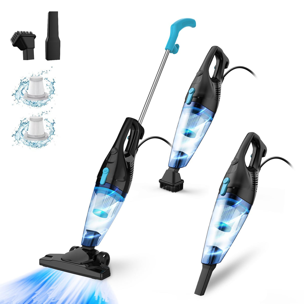 TC-JUNESUN corded vacuum in 4-in-1 mode for versatile floor cleaning.