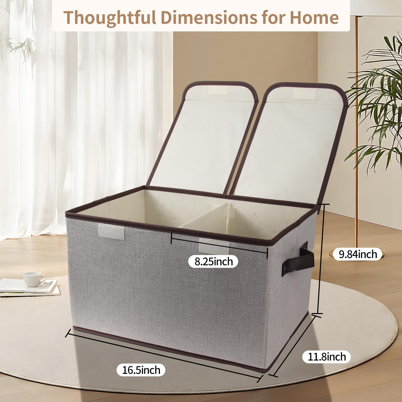 Tcbelosion foldable storage box with dividers for separating items