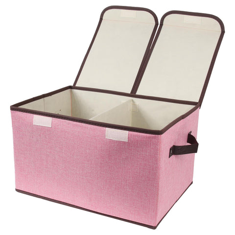 Tcbelosion foldable storage box with dual lid for quick access and closet organization