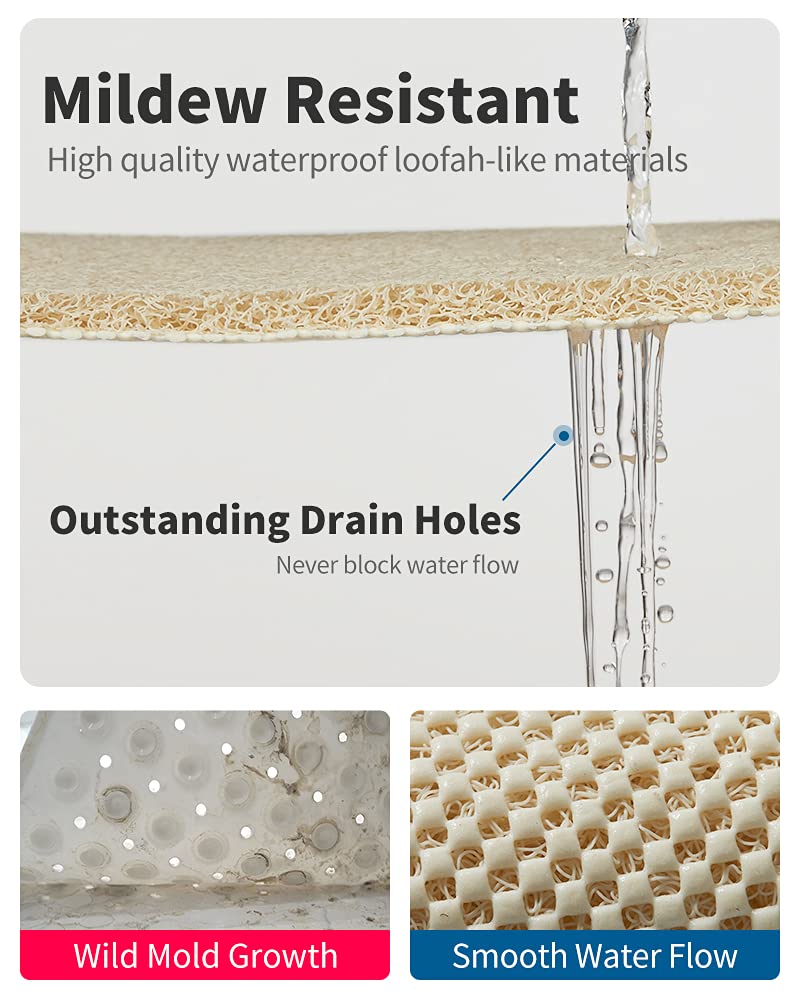 Tchdio drain-hole design promotes quick drying after showers.