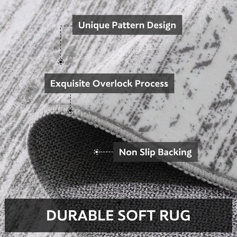 Tchdio non-slip backing helps rug stay in place on hard floors.