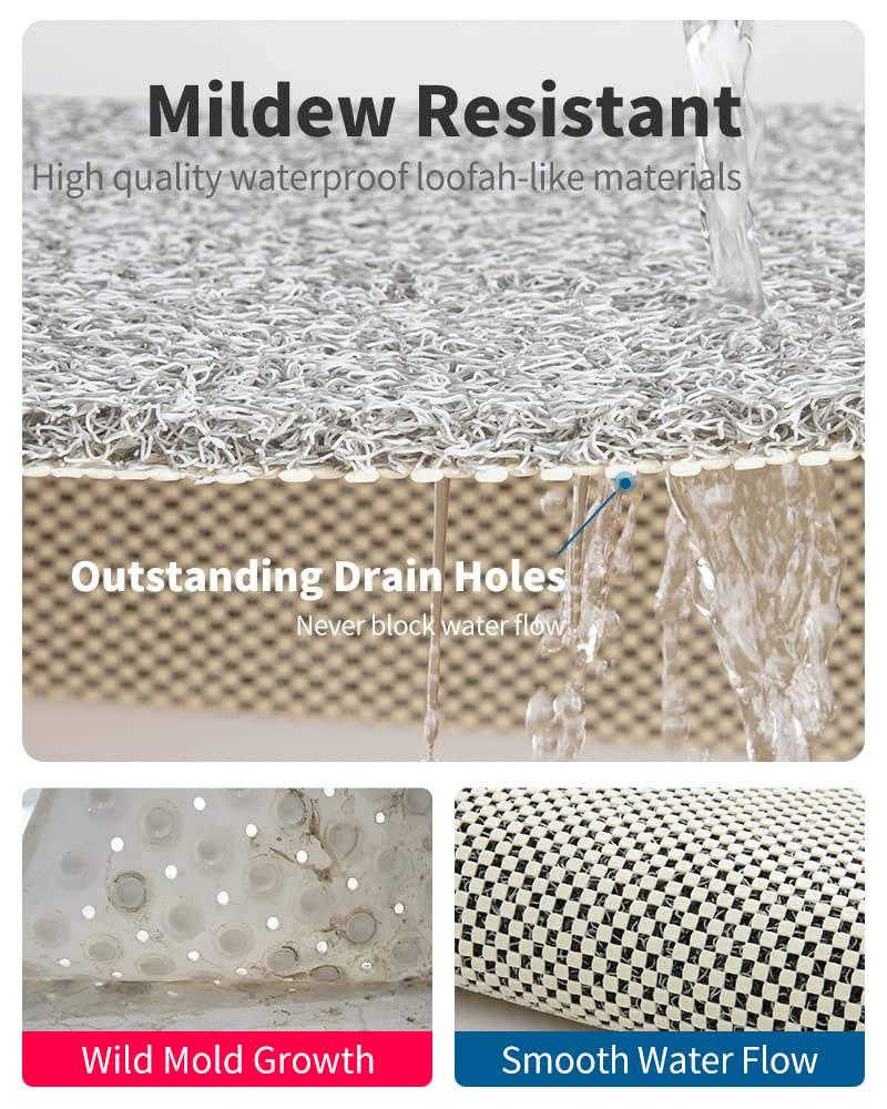 tchdio non-slip shower mat exfoliating surface gently cleans feet during showers