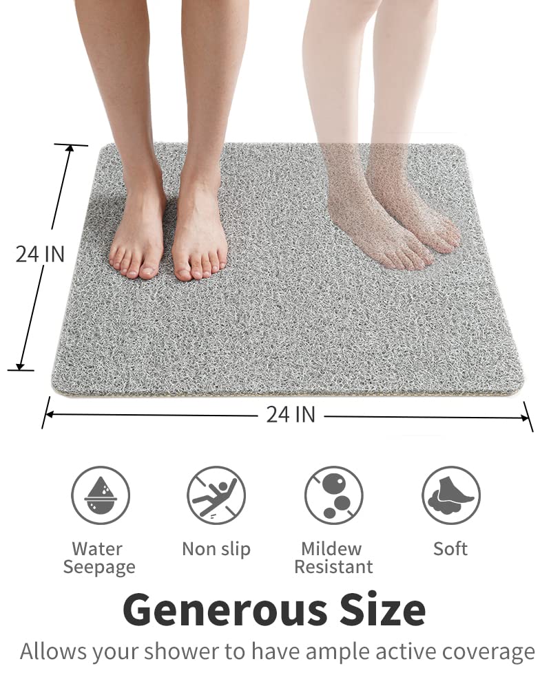 tchdio non-slip shower mat protects textured surfaces and reduces slipping risk on wet floors