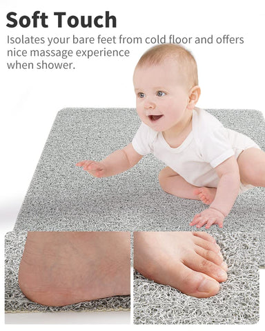 tchdio non-slip shower mat without suction cups features quick drying and easy cleaning