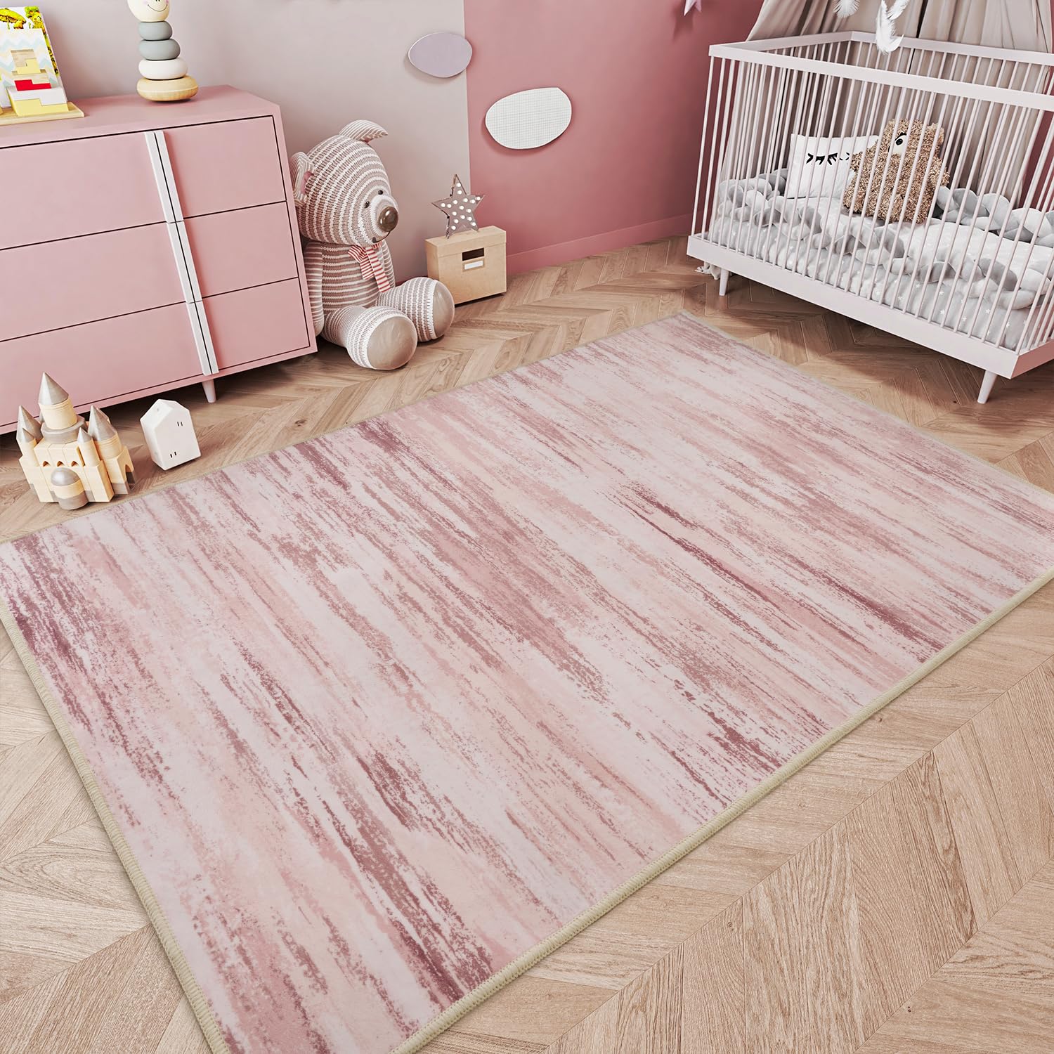 tchdio pink rug made from soft microfiber for cozy comfort