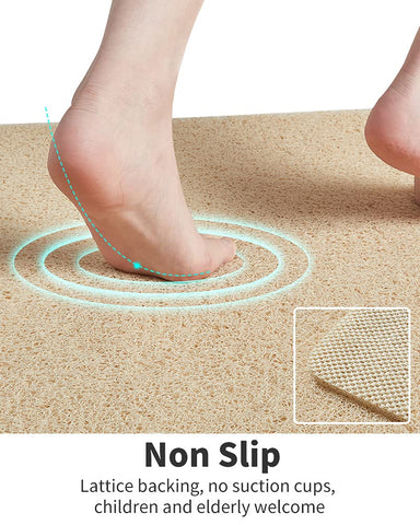 Tchdio rough-grip surface stays in place on wet floors.