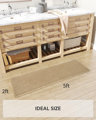 tchdio bath mat 2-by-5-foot runner beside tub for coverage.
