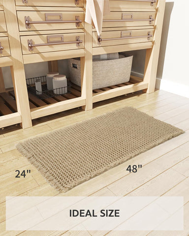 tchdio waffle bath mat size 24x48 fits beside tub for full coverage