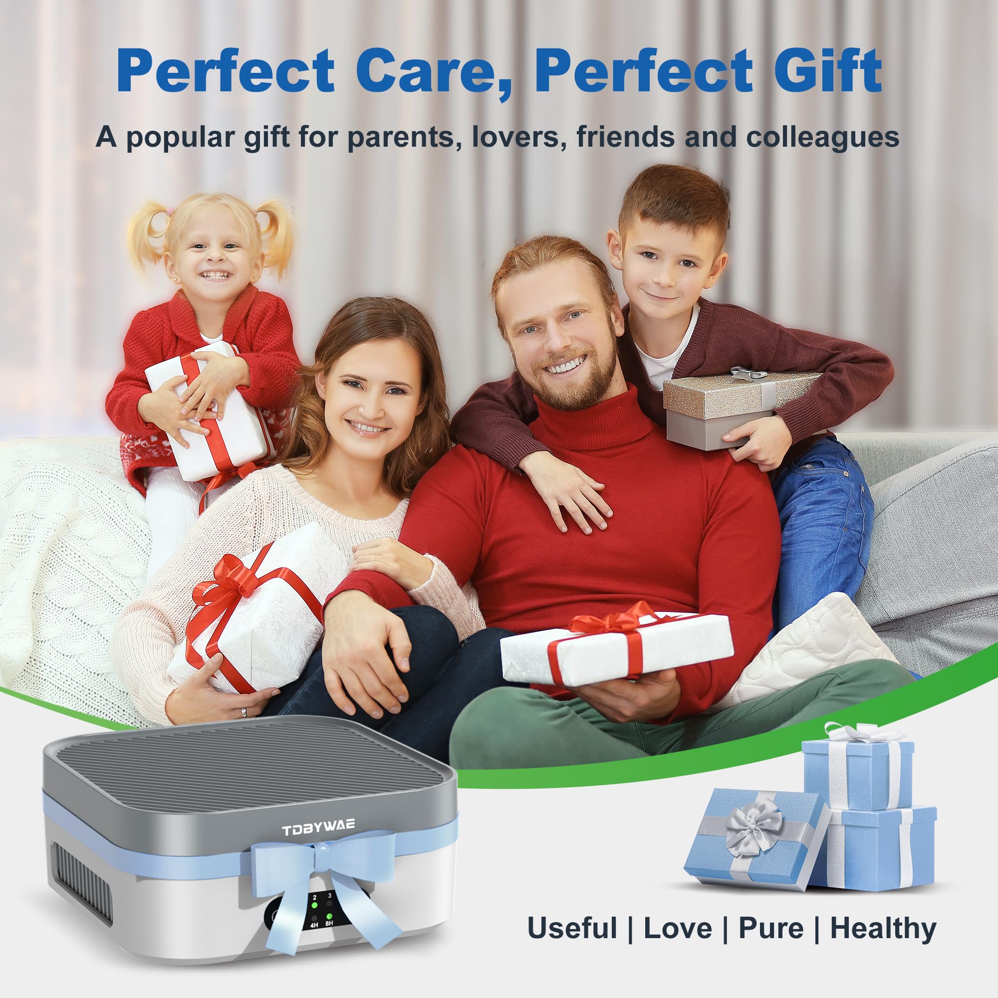 TDBYWAE air purifier compact design fits bedside desks and travel bags.