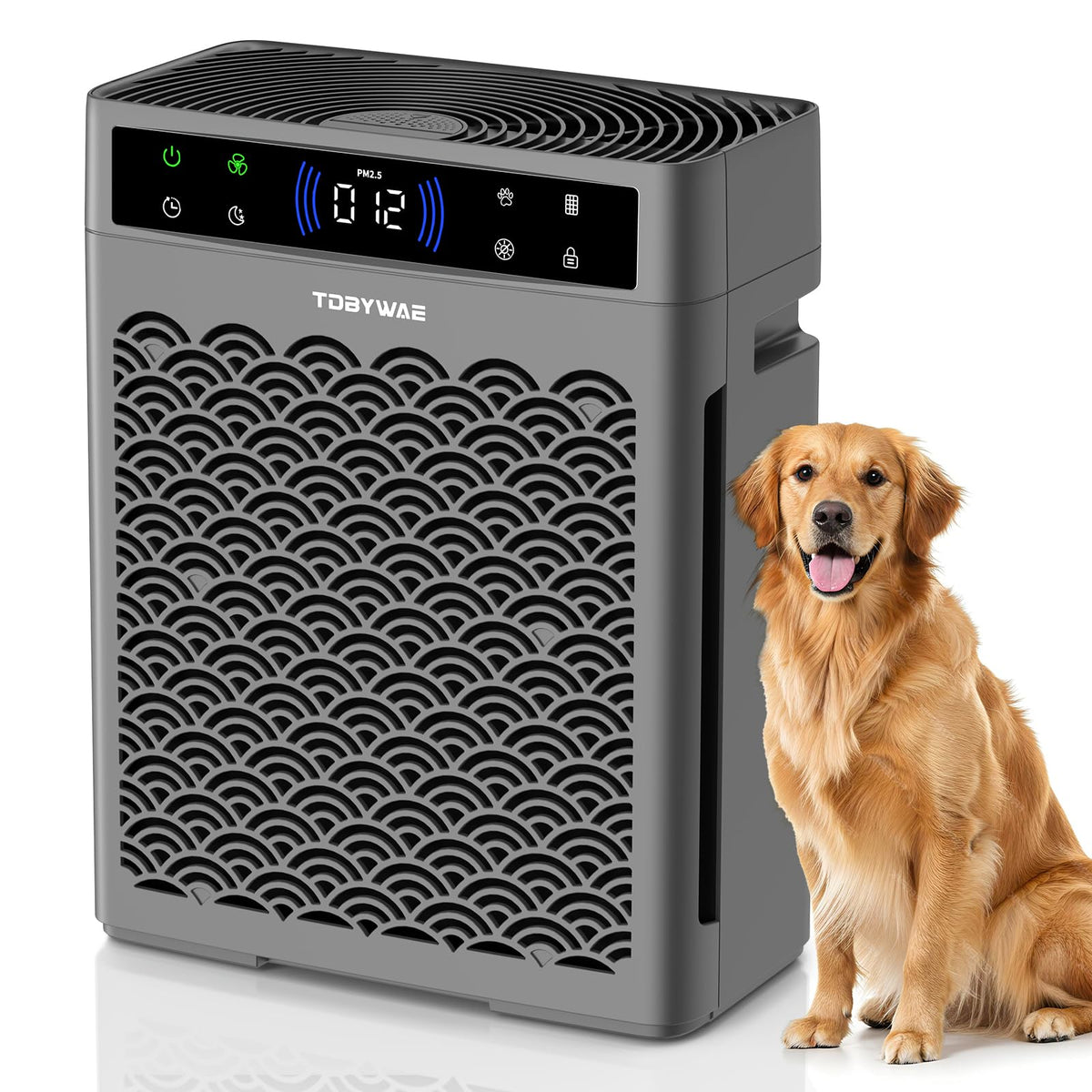 TDBYWAE large-room purifier front view for powerful filtration in big spaces
