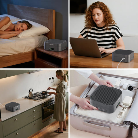 TDBYWAE compact purifier provides purified air on the go.