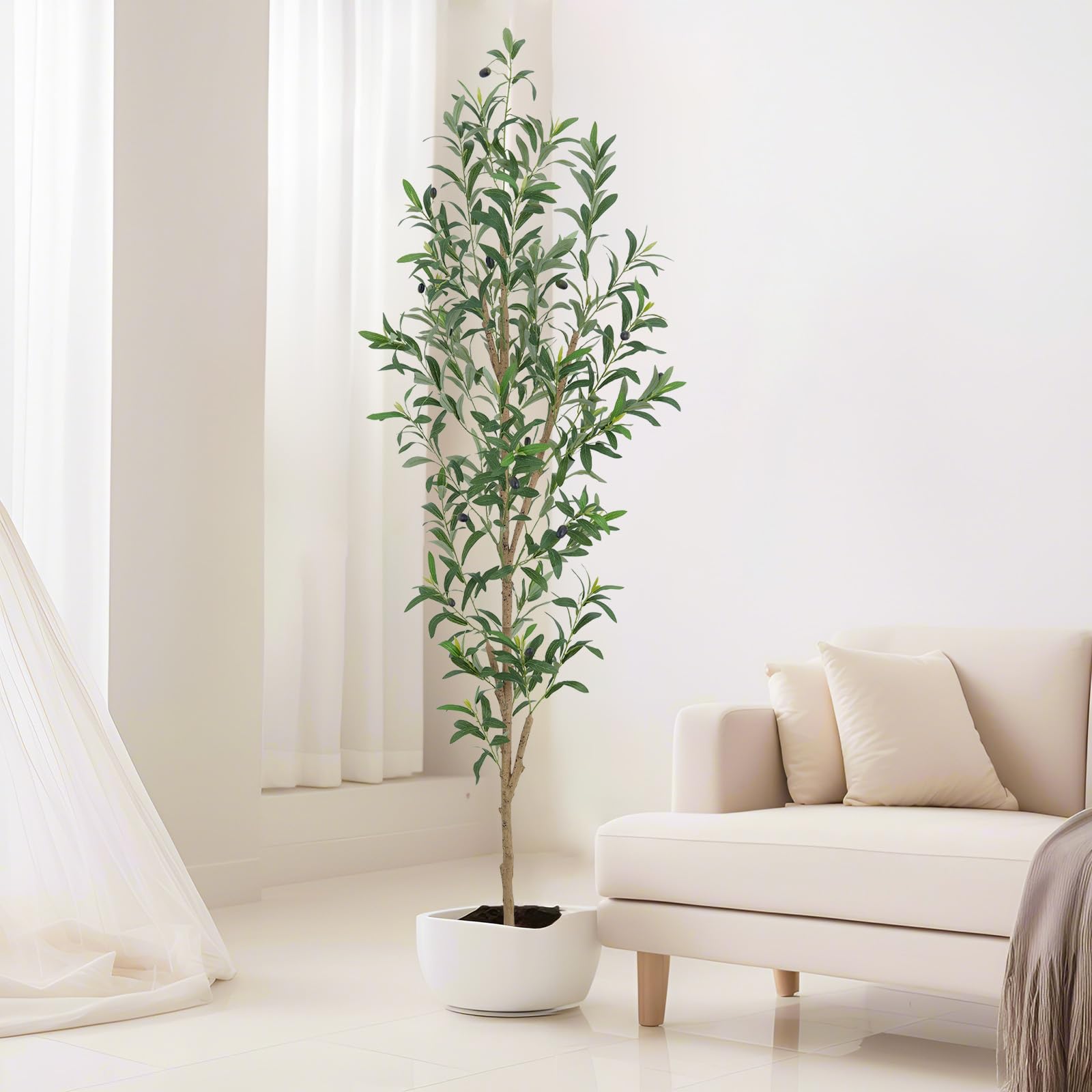TDIAOL 6ft artificial olive tree olives add realistic fruit accents for decor