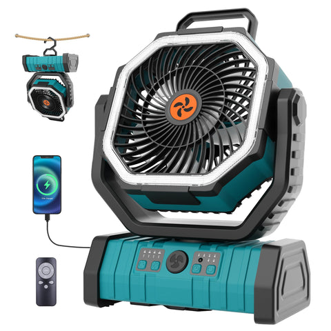 TDLOL 20000mAh camping fan with portable power for outdoor use