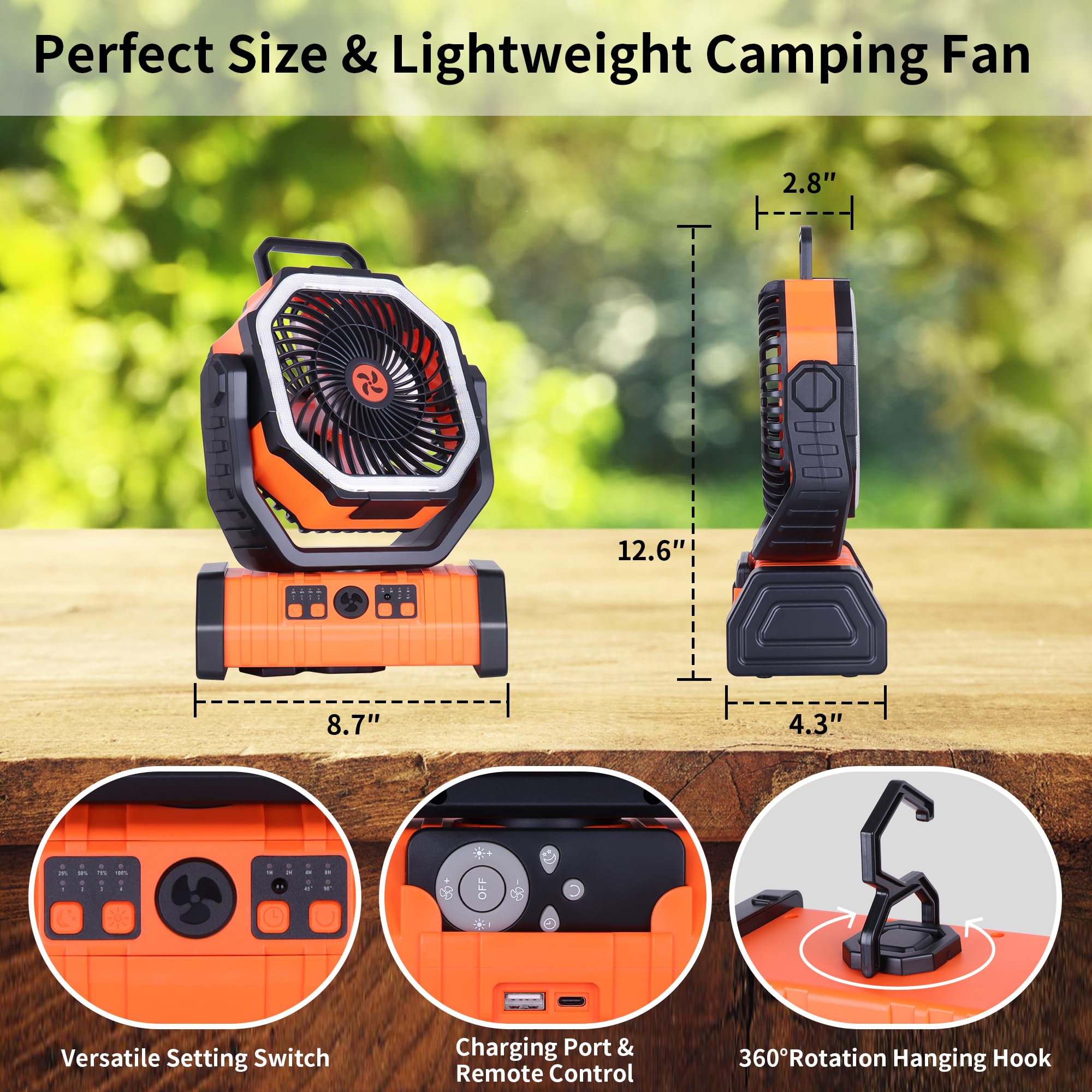 TDLOL 360° oscillating airflow for flexible indoor or outdoor use