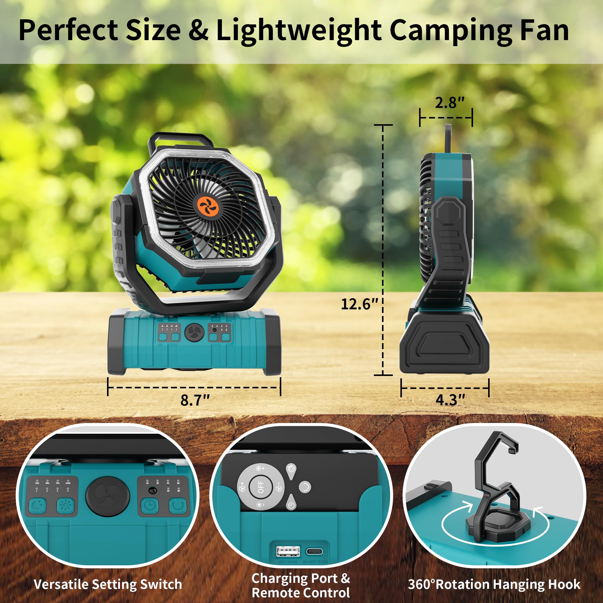 TDLOL hanging hook feature allows tent or branch mounting
