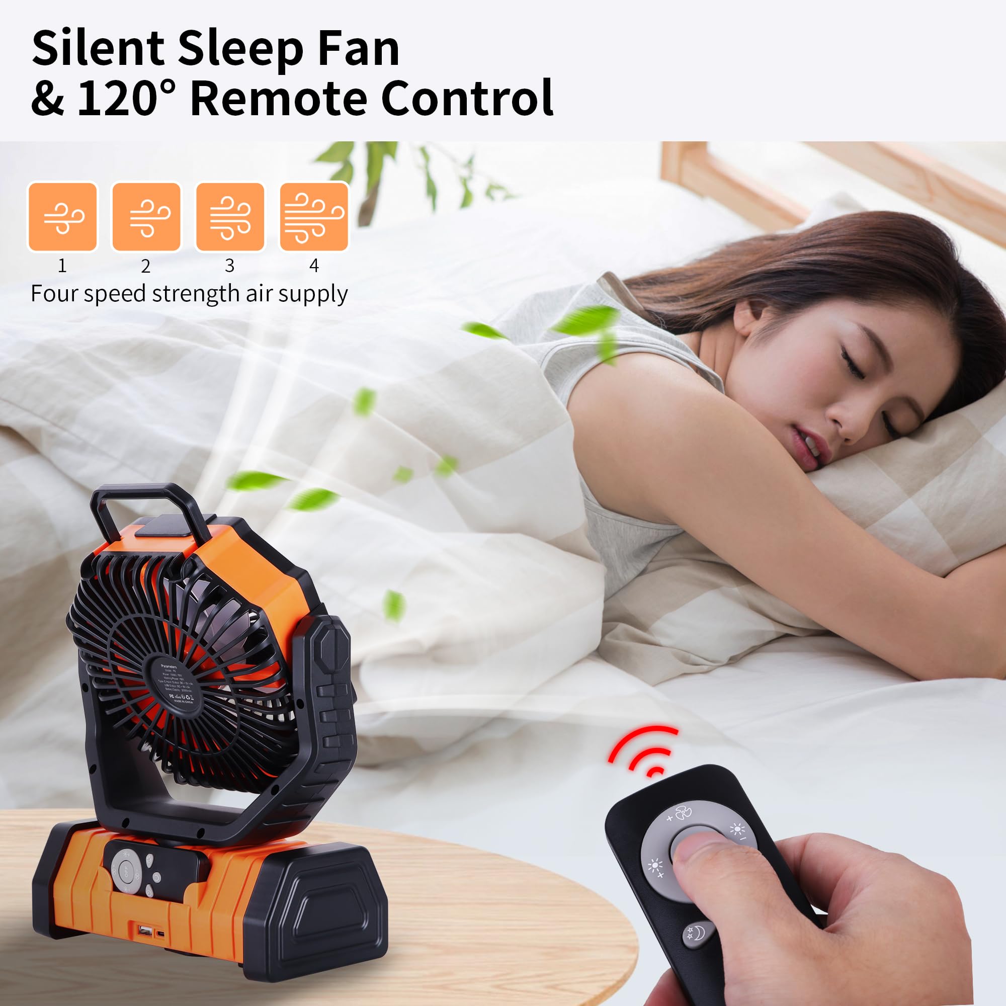 TDLOL hanging tent fan safely suspends from tent or branch