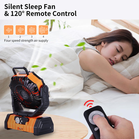 TDLOL hanging tent fan safely suspends from tent or branch