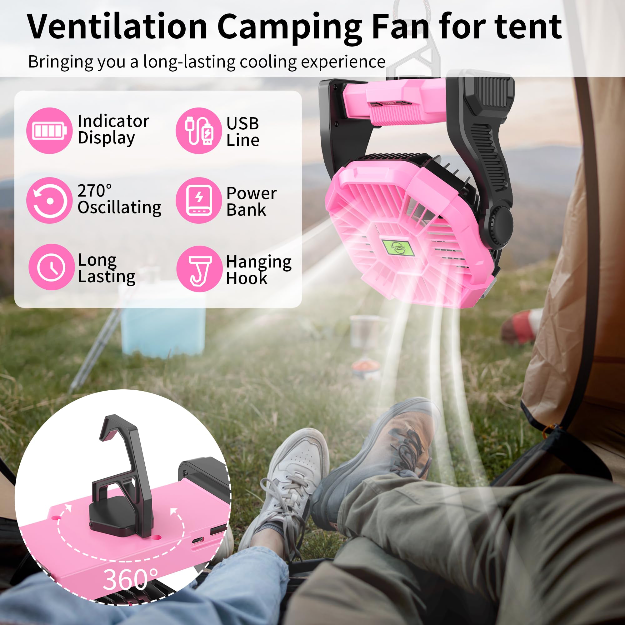 TDLOL portable fan with brushless motor delivering quiet airflow