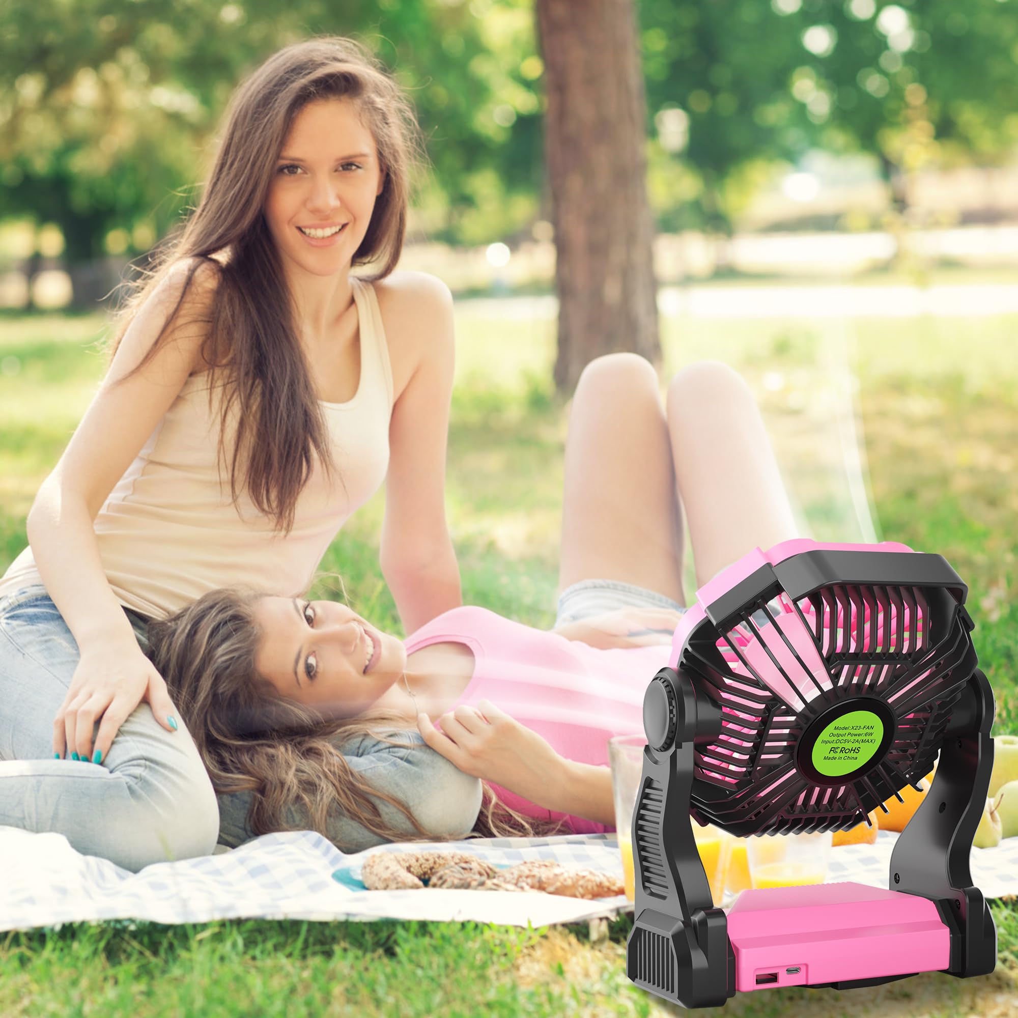 TDLOL portable fan four-speed settings for customizable airflow