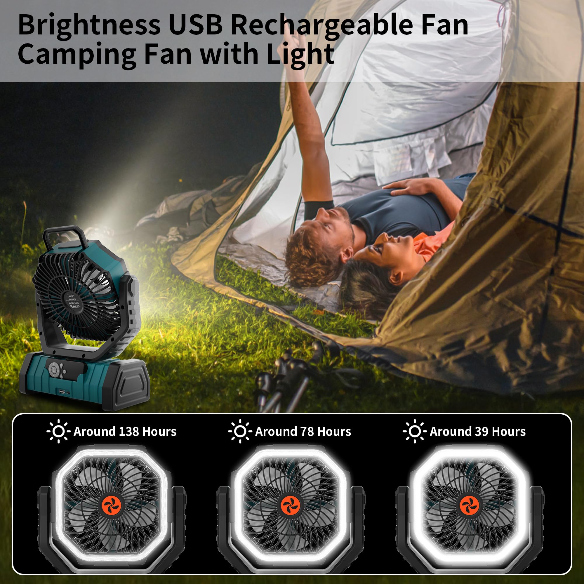 TDLOL remote control camping fan supports easy adjustments from afar