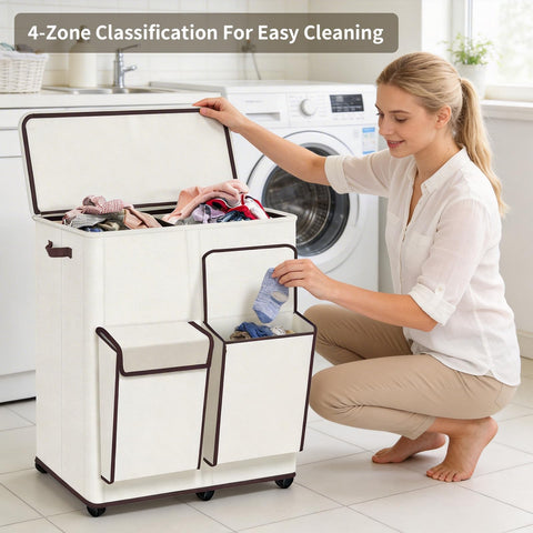 TDMCKRSHWAY removable inner bags simplify carrying clothes to the laundry.