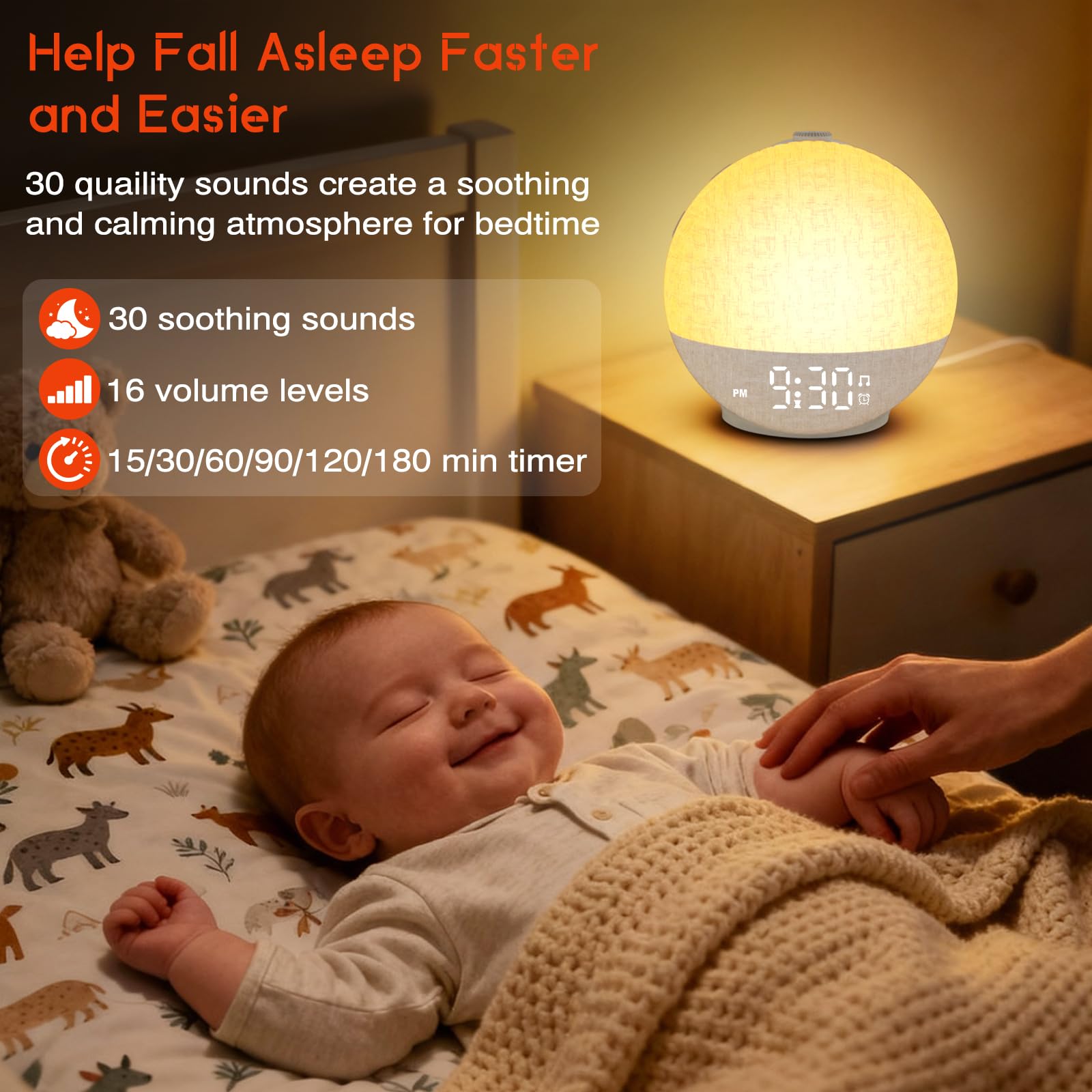 Te-Rich Sunrise Alarm Clock 12-color night light enhances mood