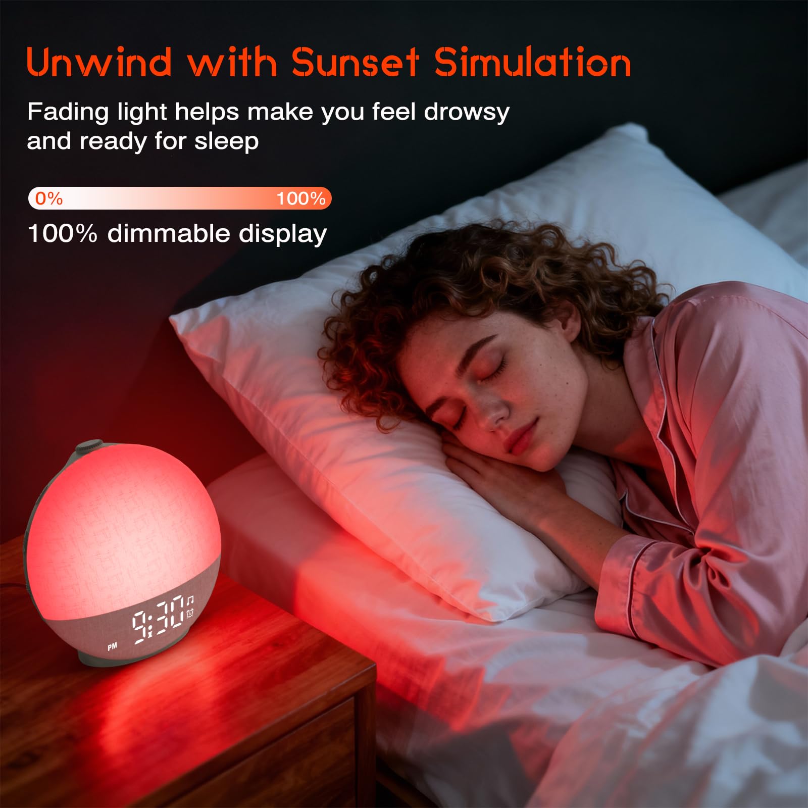 Te-Rich Sunrise Alarm Clock built-in sleep sounds for distraction-free rest