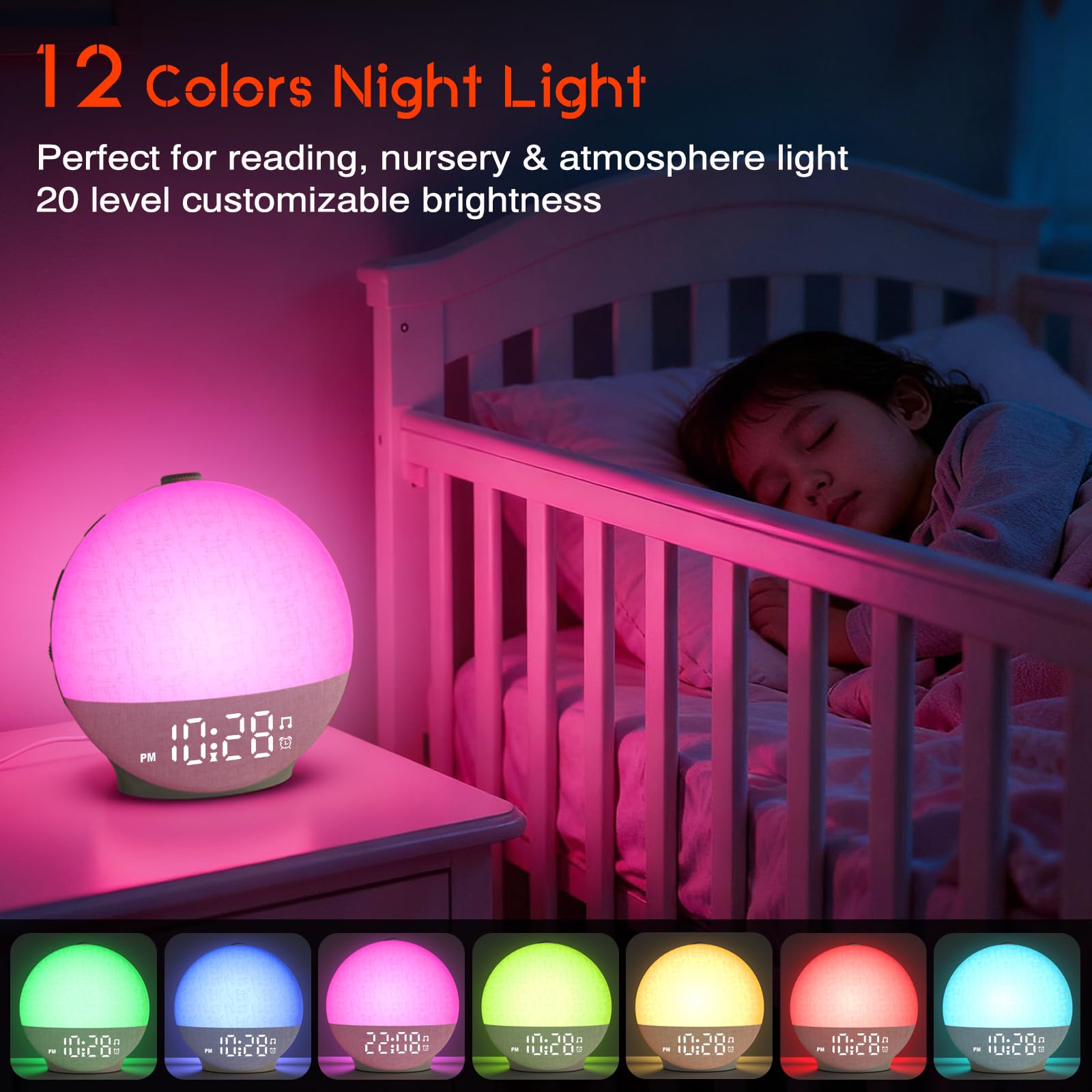Te-Rich Sunrise Alarm Clock compact bedside design fits small spaces