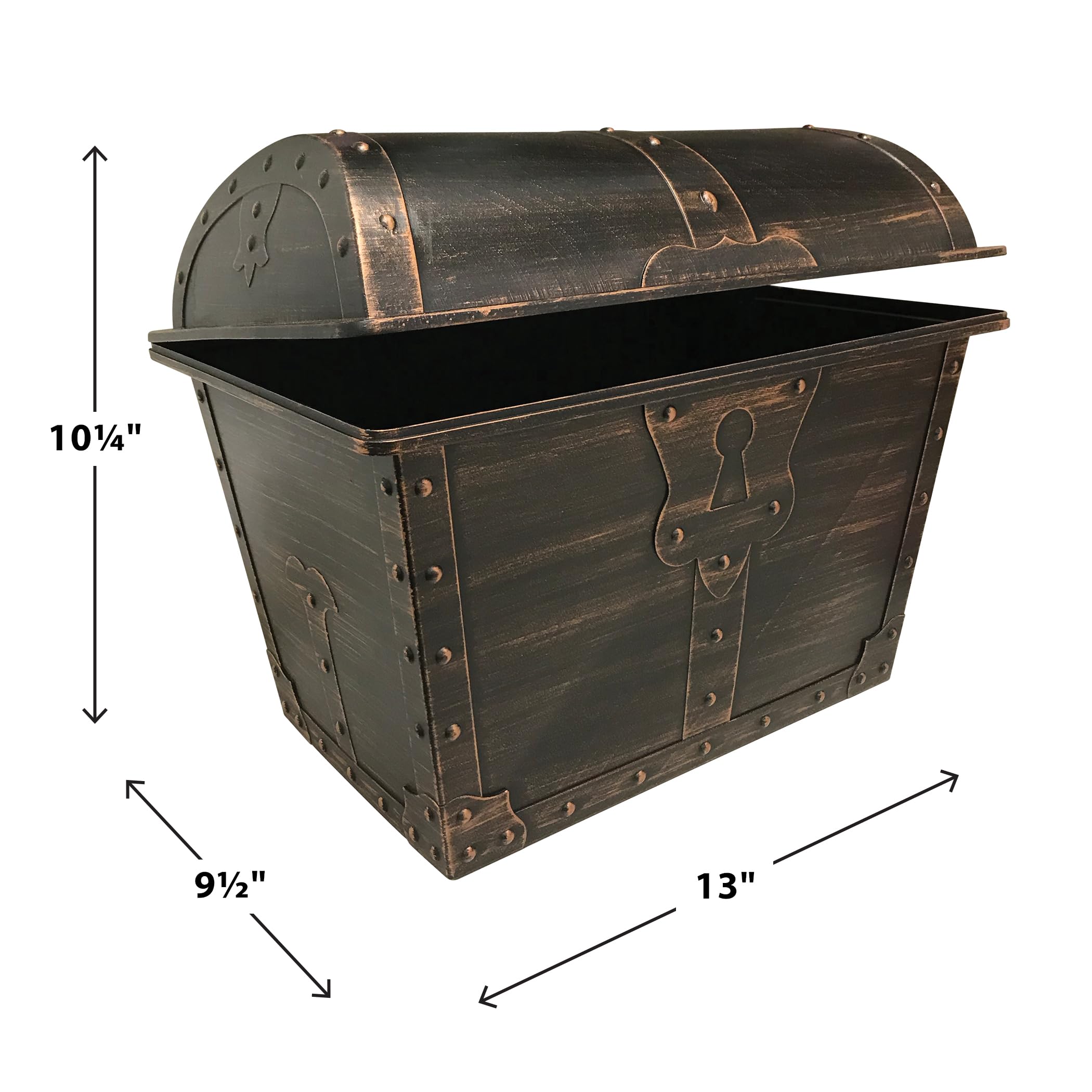 Teacher Created Resources treasure chest interior, oil-rubbed bronze finish, sturdy prize storage.
