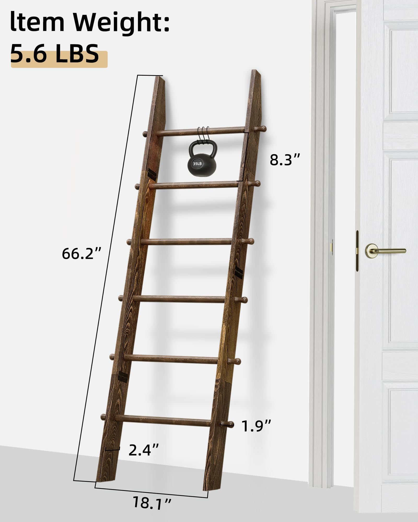 Rustic brown TEAKMAMA wood finish adds warmth while organizing textiles.