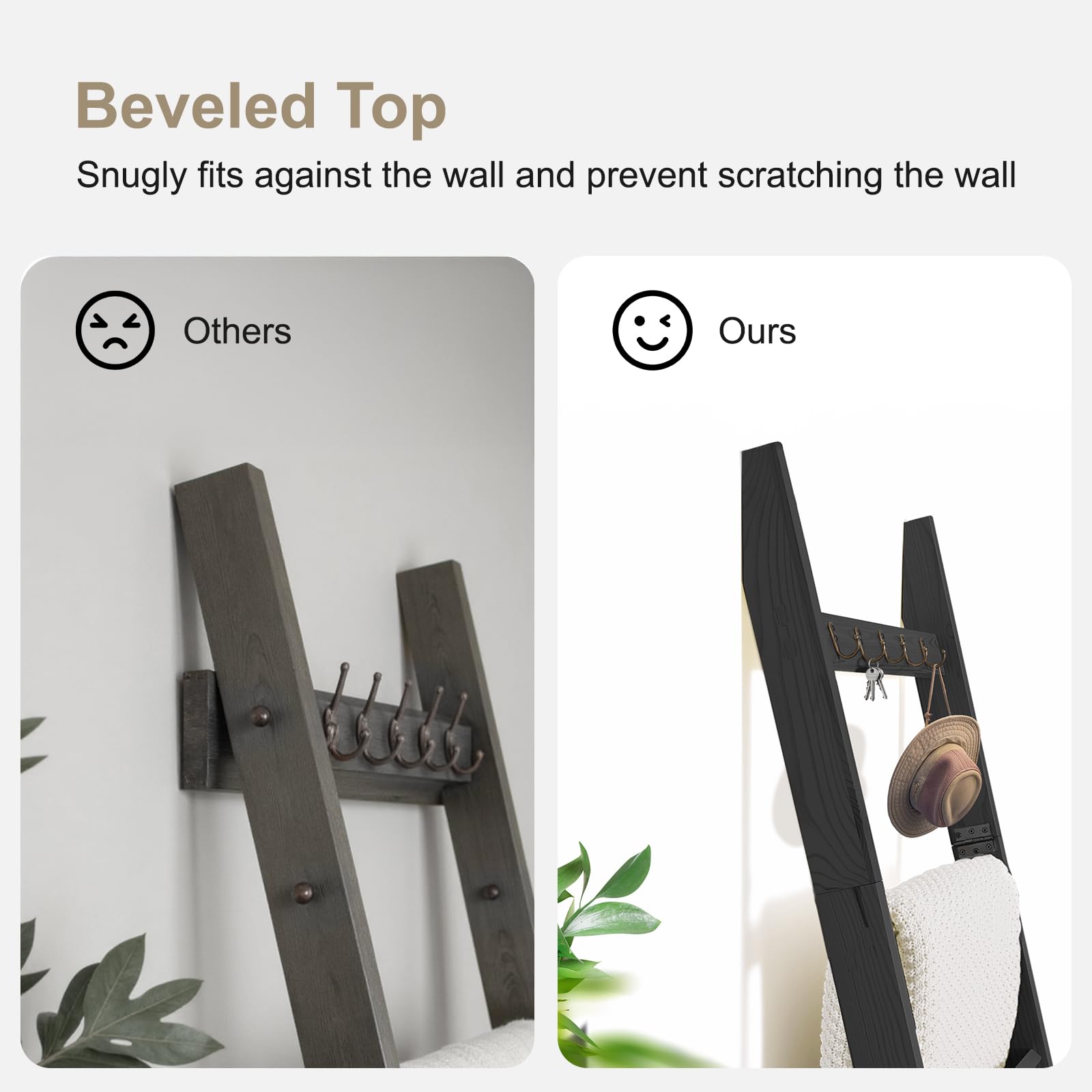 TEAKMAMA wall-leaning blanket rack saves floor space in compact rooms