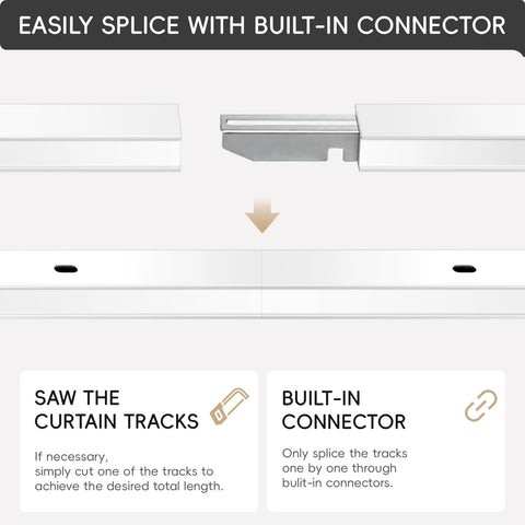TEAKMAMA white ceiling-mounted rail blends with decor for a subtle divider.