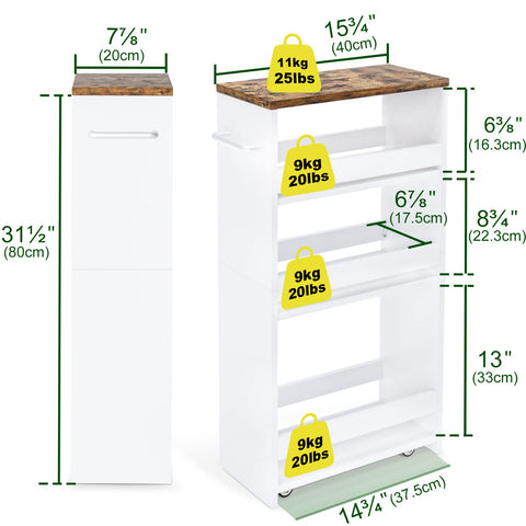 TEAMIX 4-tier white slim cart during assembly for quick setup.