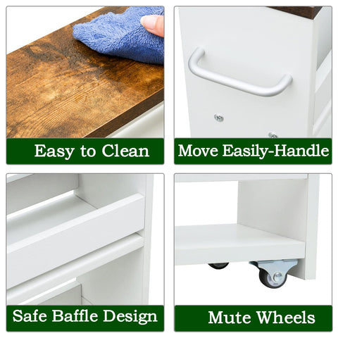 TEAMIX 4-tier white slim cart in a closet for organized storage.