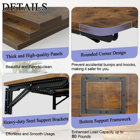 Heavy-duty brackets on TEAMIX folding desk provide sturdy support
