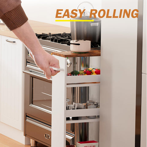 Teamix narrow-space cart measures 5.5 inches wide for compact closets