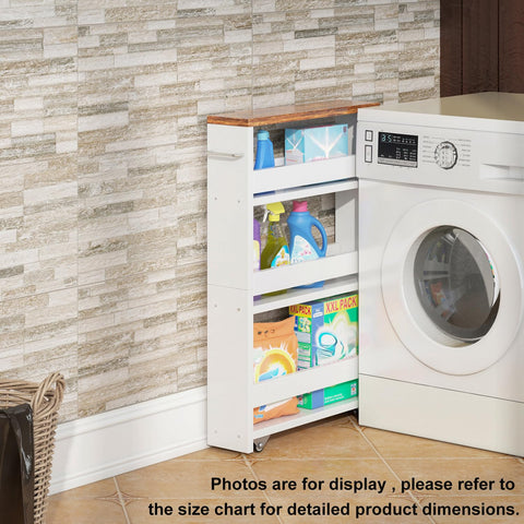 Teamix white cart with brown top adds versatile style to any room