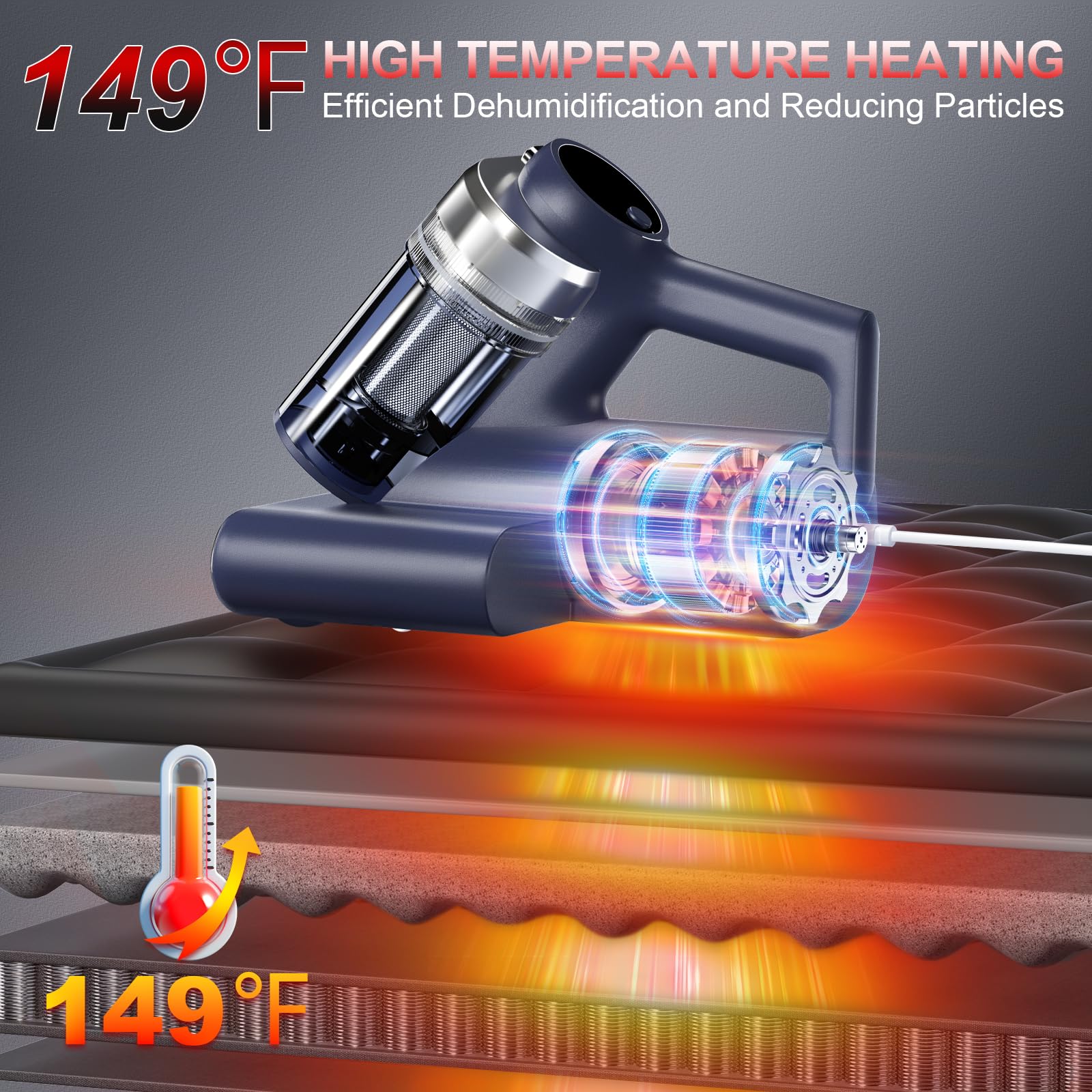 Teant 149°F hot air loosens embedded dust while drying fabric