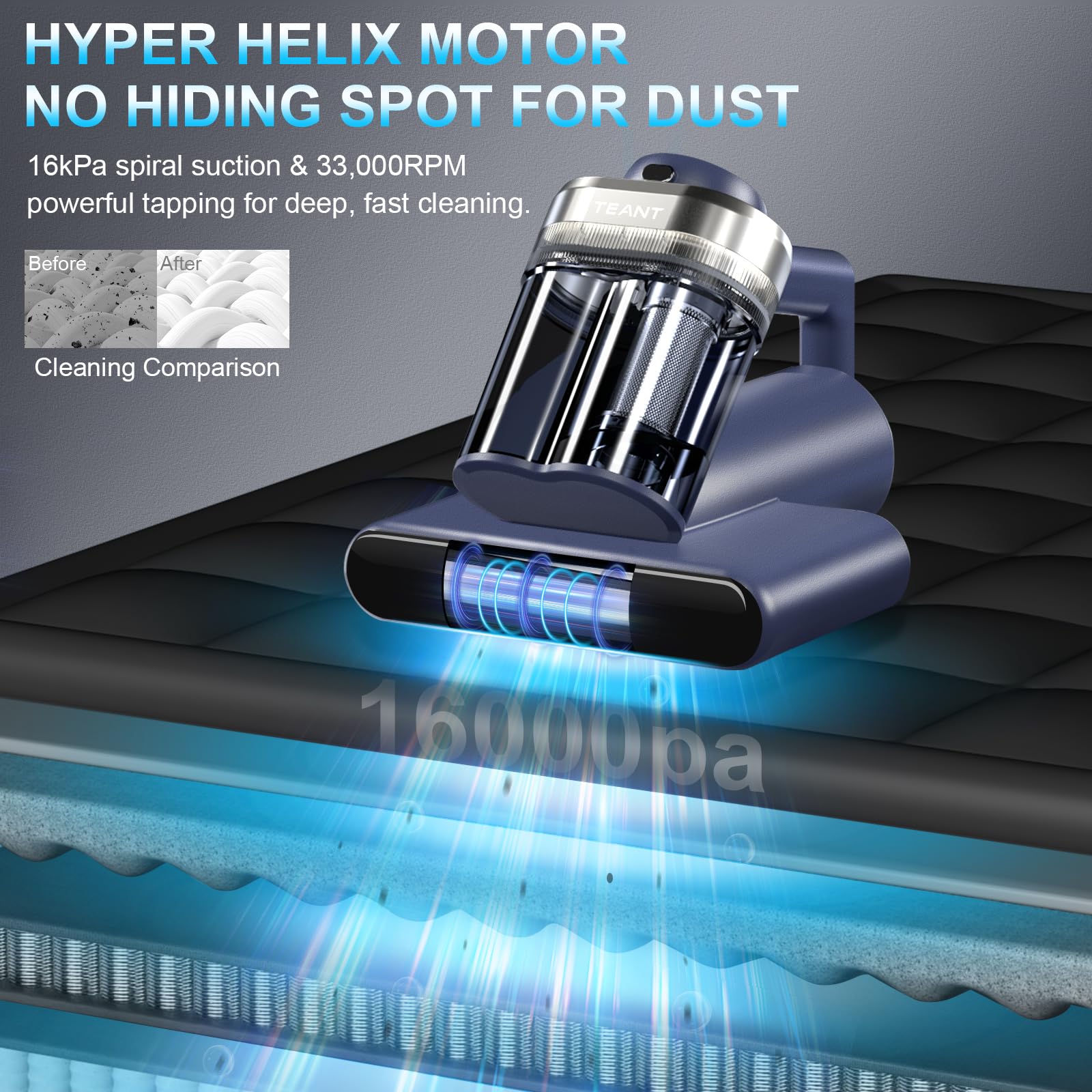 Teant Hyper Helix motor with tapping action for debris lift