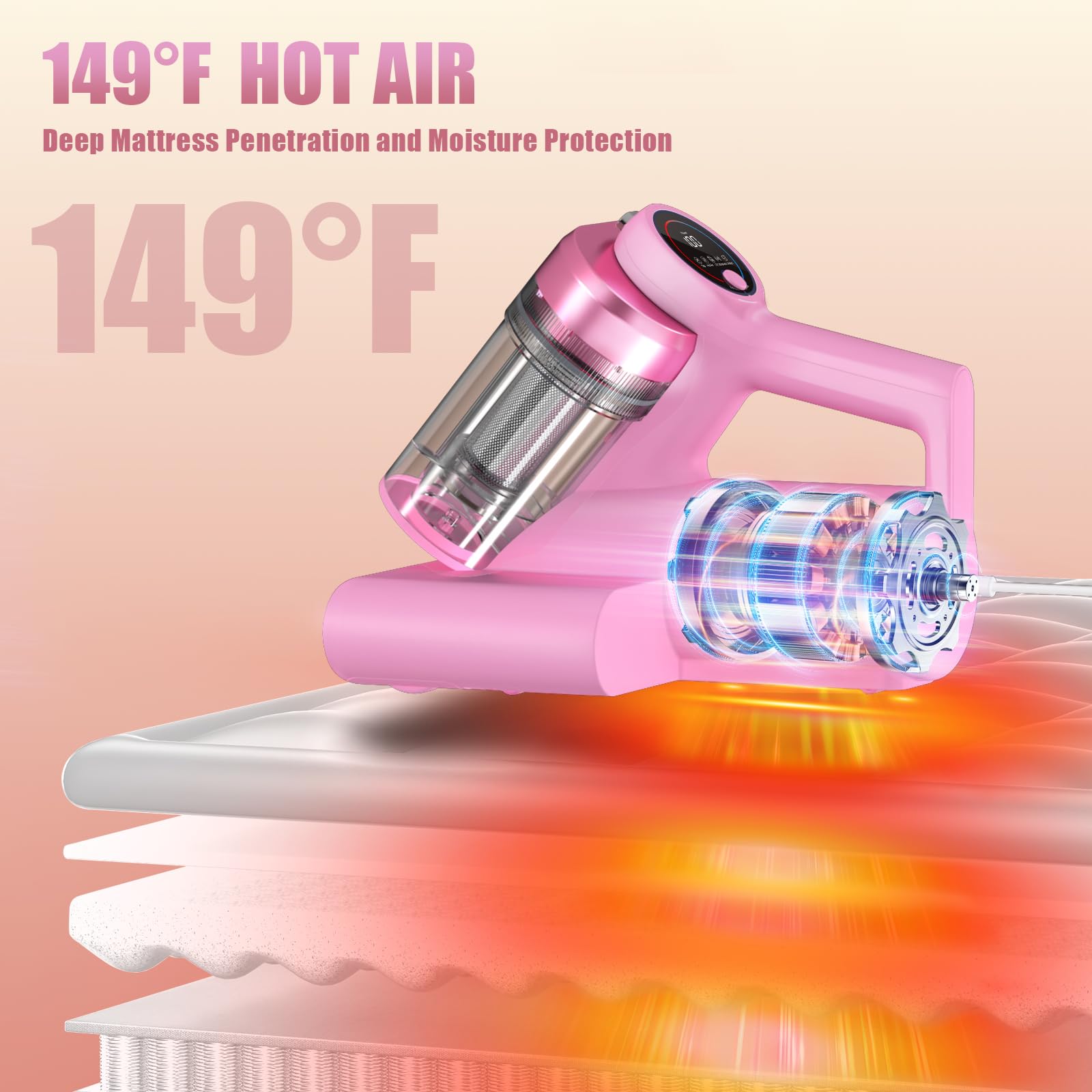 Teant HEPA dual-dust cup filtration captures fine particles for steady suction.