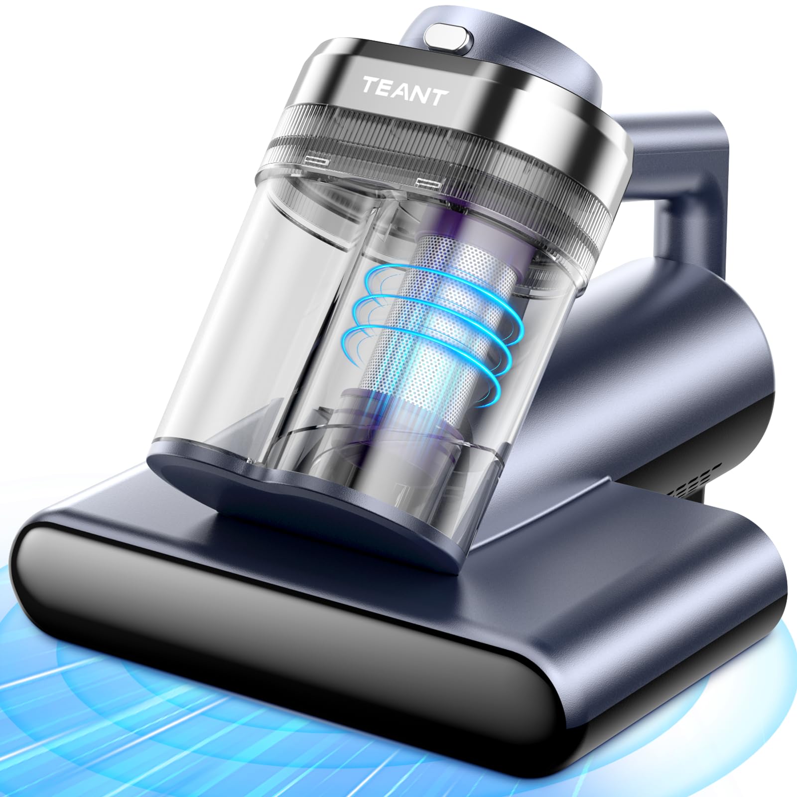 Teant Upgrade cordless mattress vacuum with roller brush action for deep-down cleanliness.