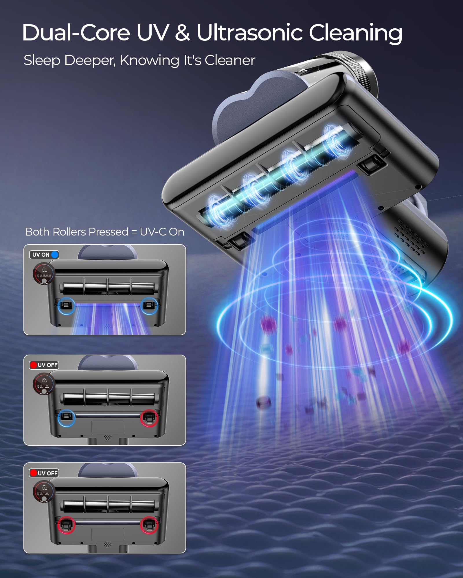 Teant Upgrade cordless mattress vacuum warm airflow and aroma refresh bedding.