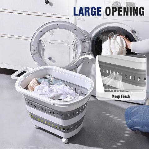 TECHMILLY 45L laundry hamper pop-up storage with ample capacity for towels and clothes.