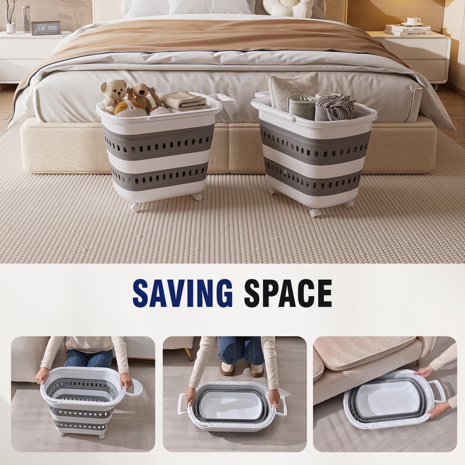 TECHMILLY durable breathable plastic basket with air circulation keeps items fresh.